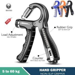 Counting Non-Slip Hand Grip Adjustable Sports Grip R Shaped Measurable Exercise Force Spring Gripper Finger Gripper Carp Expander Automatic Counting Hand Gripper Adjustable Resistance Automatic Strength Trainer Fingers Wrist Forearm